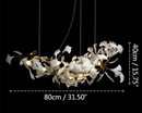 GobekUsa Gold Branches Chandelier Porcelain Leaves Pendant Lights