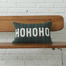 GobekUsa Christmas Plaid Cotton Cushion Cover with Letter Snowflake Embroidery