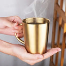 GobekUsa Double-Layer Stainless Steel Thermal Mug with Handle for Coffee and Beer