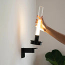 GobekUsa Clear Glass Black Metal Wall Light for Stairs, Aisle, Parlor, Bedroom - 3000K