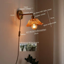 GobekUsa Japanese Style LED Glass Copper Wall Lamp Sconce for Restaurant, Bar, Bedroom, Bathroom