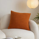 GobekUsa Cable Knit Cotton Pillow Cover Soft Ivory Burnt Orange 45x45cm 50x50cm 60x60cm