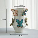 GobekUsa Butterfly Ceramic Vase: Decorative Pot for Flowers, Table Decoration, Room Aesthetic