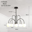 GobekUsa LED Glass Ball Ceiling Chandelier for Home Decor Lighting