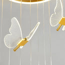 GobekUsa Butterfly LED Chandelier for Duplex Villa Living Room Romantic Wedding Decor