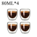 GobekUsa Double Wall Borosilicate Glass Mug Set for Tea Coffee Juice Bar Drinkware