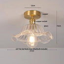 GobekUsa Glass LED Ceiling Light for Living Room, Modern Copper Canopy, Nordic Style Fixtures