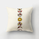 GobekUsa Deer Animal Short Plush Pillowcase with Natural Leaves and Flowers
