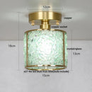 GobekUsa Crystal Glass LED Ceiling Light Copper Canopy Nordic Modern Design