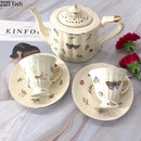 GobekUsa Butterfly Gold Ceramic Cup & Saucer Set