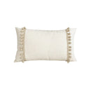 GobekUsa Boho Linen Cotton Pillow Cover with Tassels - Beige Square/Rectangular 45x45cm/30x50cm