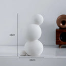 GobekUsa Geometric Ceramic Handicraft Sculpture: Abstract Circular Desktop Ornament for Home Decor
