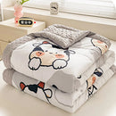 GobekUsa Cartoon Pattern Summer Comforter: Skin-Friendly Breathable Quilt for Kids & Adults
