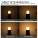 GobekUsa Dimmable 1W Tubular LED Light Bulbs, E27 Base, 2700K-6000K, Frosted - Ceiling Fan, Refrigerator