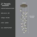 GobekUsa Crystal Modern Chandelier for Living Room Luxury Loft LED Lighting Staircase Chandelier
