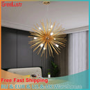 GobekUsa Gold LED Chandelier Pendant Light for Modern Kitchen Island Living Room