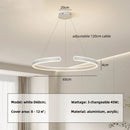 GobekUsa Circle Pendant Chandelier Dimmable LED Lights for Modern Living Room