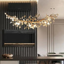 GobekUsa Kapok Flower Glass Crystal Chandelier for Living Room Dining Bedroom