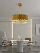 GobekUsa Gold Crystal Water Droplet Pendant Light - Black Suspension Lamp