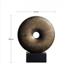 GobekUsa Golden Round Openwork Ring - Home Decor Sculpture Hollow Out Figurines