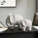 GobekUsa Elephant Resin Statue - Nordic Style Home Office Decor Sculpture