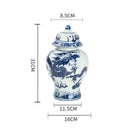 GobekUsa Blue White Porcelain General Jar: Ceramic Tea Caddy Candy Pot Storage Container