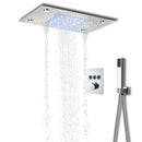 GobekUsa LED Thermostatic Shower Faucet Set Rain Waterfall System with Remote Control