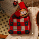 GobekUsa Christmas Knitted Apple Bag with Doll Handbag for Holiday Decoration and Children