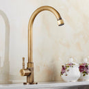 GobekUsa Brass Classic Cold Water Kitchen Faucet, Single Lever Gooseneck Tap, Bronze Brushed Finish