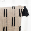 GobekUsa Black Ivory Mustard Tassel Woven Cushion Cover for Home Decoration