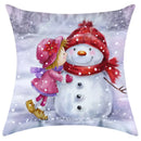 GobekUsa Christmas Pillowcase Deer Santa Tree Bear Print Cushion Cover