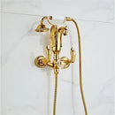 GobekUsa Gold Swan Bathtub & Shower Faucet Set - Wall Mounted Bathroom Mixer Tap