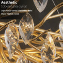GobekUsa Crystal Chandelier: Modern Luxury Branch Pendant Light for Living Room, Lobby & Hotel