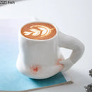 GobekUsa Creative Pinch Belly Ceramic Cup Set for Dining Table Coffee Milk Tea Juice