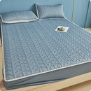 GobekUsa Ice Silky Latex Fitted Sheet Set - Soft Breathable Solid Color Mat
