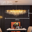 GobekUsa Crystal LED Chandelier: Modern Light Luxury Water Drop Design for Home Decor