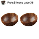 GobekUsa Coconut Bowl Set with Wooden Spoon: Natural Handmade Tableware for Desserts, Fruits, Salads