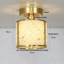 GobekUsa Crystal Glass LED Ceiling Light Copper Canopy Nordic Modern Design