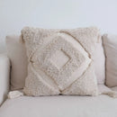 GobekUsa Boho Beige White Embroidered Pillow Cases Set