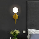 GobekUsa Glass Ball Wall Lamps Gold LED Mirror Light for Dining Living Bedroom