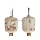 GobekUsa Bamboo Leaf Pattern Lantern Pendent Lamp - Hand-painted Japanese Style Room Decor