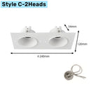 GobekUsa Double Head Square LED Downlight Mounting Frame for GU10/MR16 Spotlights