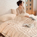 GobekUsa Cozy Bubble Faux Rabbit Fur Blanket: Warm Sofa & Bed Cover for All Seasons