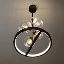 GobekUsa Black Glass Ball LED Pendant Chandelier for Dining Room, Kitchen, and Restaurant