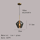 GobekUsa Gray Amber Glass Pendant Lamp for Home and Office Lighting