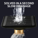 GobekUsa Brass Square Shower Floor Drain with Hair Strainer - Bathroom Shower Accessory