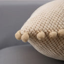 GobekUsa Beige Pompom Decorative Pillow Cover Set - Premium Quality Home Sofa Decor