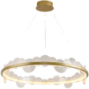 GobekUsa Frost Texture LED Ring Chandelier for Living Room Office Ceiling