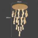 GobekUsa Crystal Chandelier Stair Pendant: Modern Living Room Interior Lighting