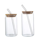 GobekUsa Glass Drink Cup with Bamboo Lid - High Borosilicate Glass Tea Juice Coffee Mug